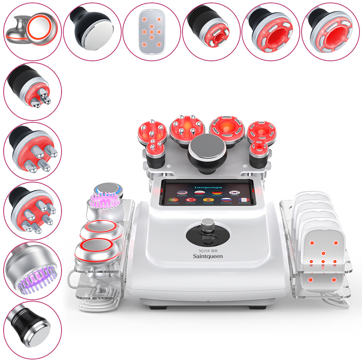SQ154A Max 11-in-1 80K Ultrasonic Cavitation & RF Machine with Laser Pads Main image