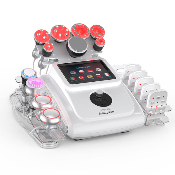 SQ154B Max 11-in-1 80K Ultrasonic Cavitation & RF Machine with Laser + Microcurrent Pads