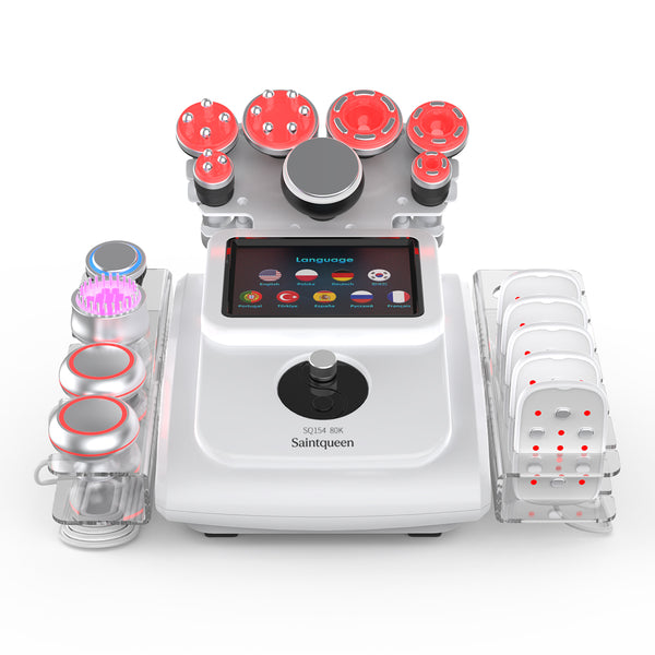 SQ154B Max 11-in-1 80K Ultrasonic Cavitation & RF Machine with Laser + Microcurrent Pads