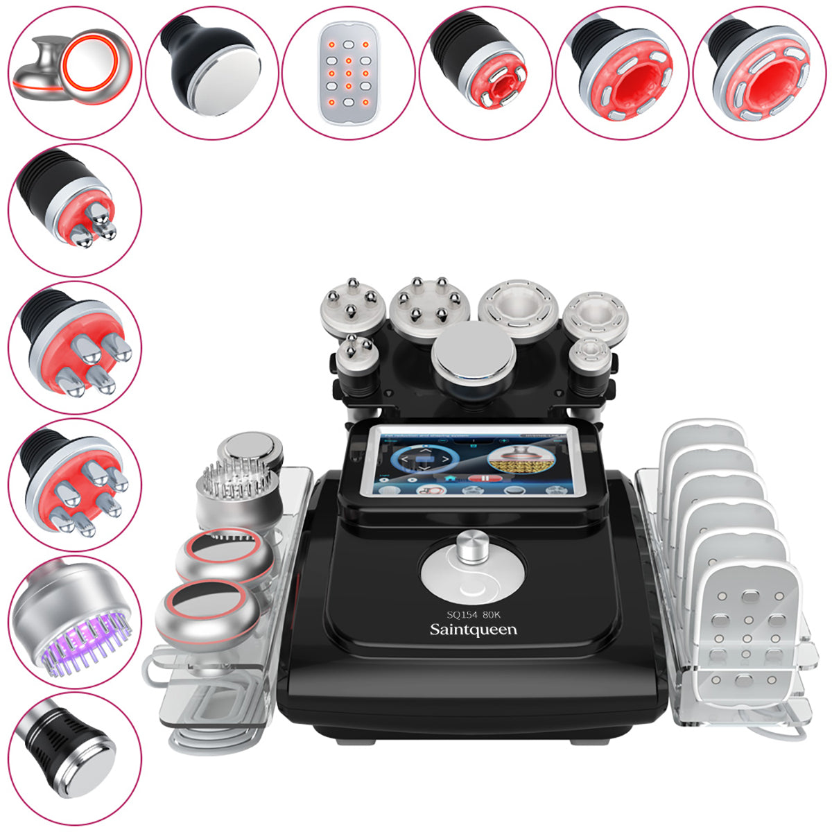 SQ154D Max 11-in-1 80K Ultrasonic Cavitation & RF Machine with Laser + Microcurrent Pads Main image