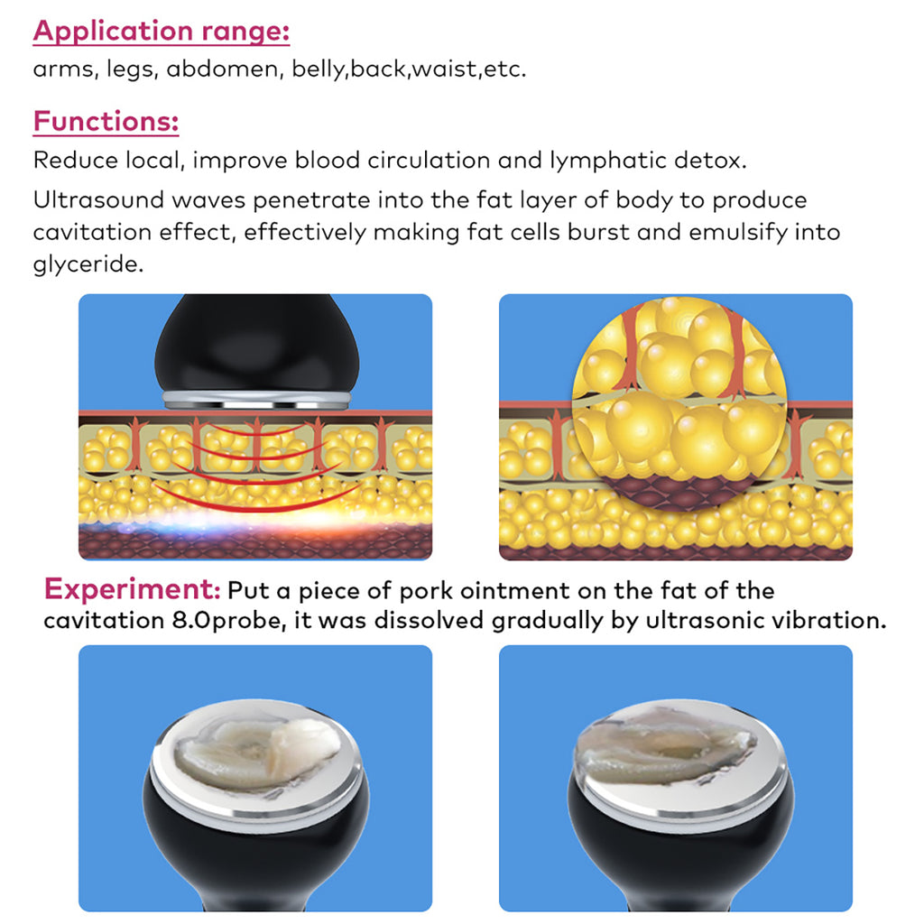 SQ154D Max 11-in-1 80K Ultrasonic Cavitation & RF Machine with Laser + Microcurrent Pads