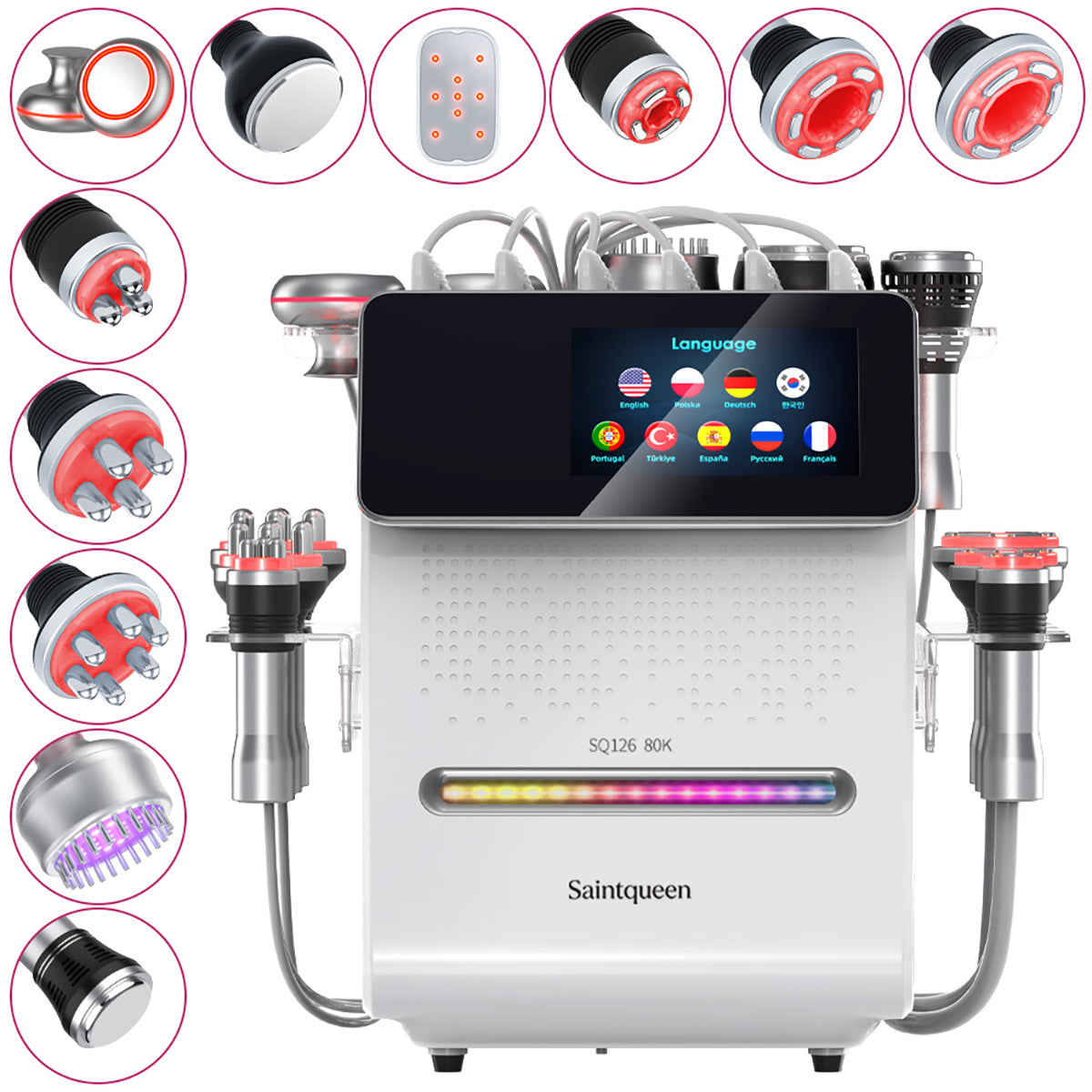 SQ126A Max 11-in-1 80K Ultrasonic Cavitation & RF Machine with Laser Pads