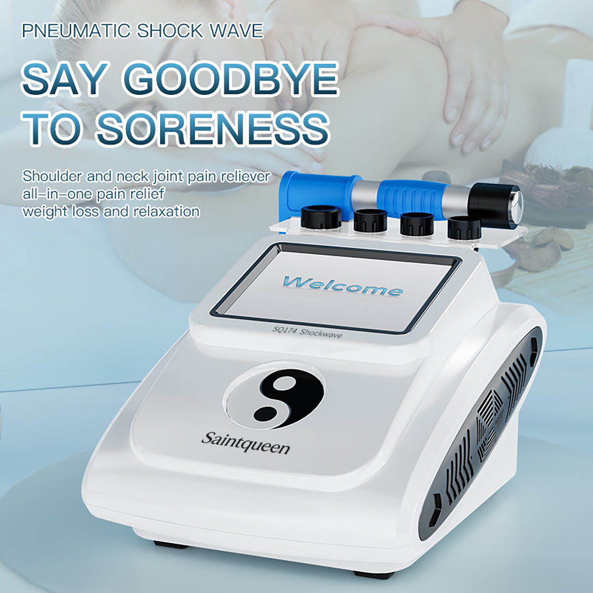 SQ174 Pneumatic Body Massager with 5 Interchangeable Heads
