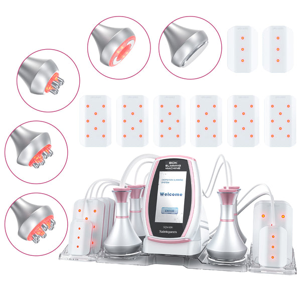 SQ54 Pro, 6in1 80K Cavitation Machine, Multifunctional RF Body Sculpting Lipo Laser Vacuum Massage Device for Body Shaping Skin Tightening Anti-Aging Facial Lifting