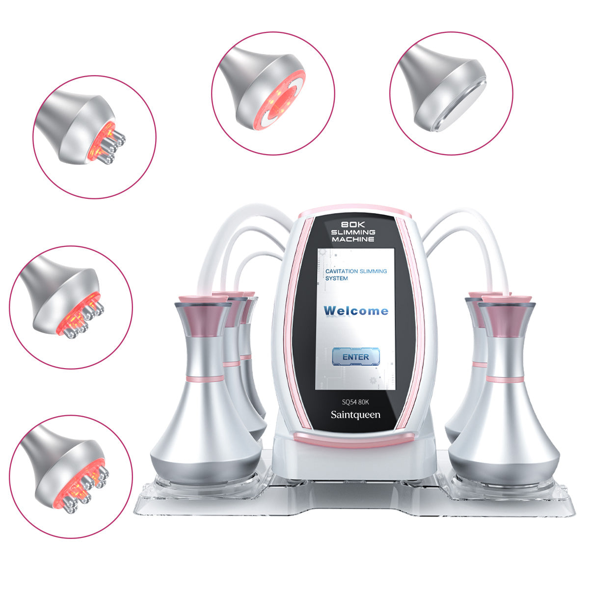SQ54 Pro, 5in1 80K Cavitation Machine, Multipolar RF Body Shaping & Skin Lifting Device, Vacuum Massage Anti-Aging Beauty Machine for Face & Body Home Use Main image