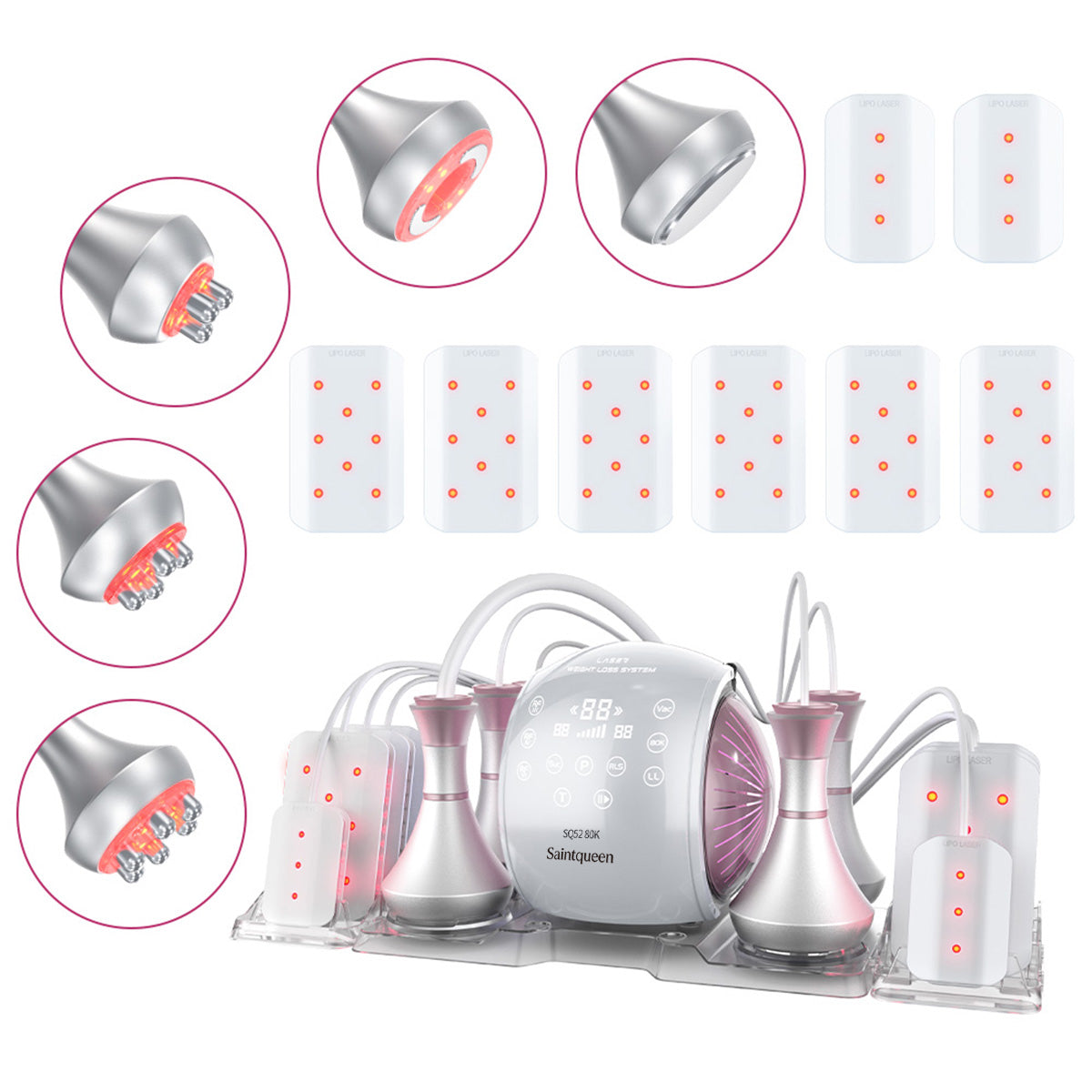 SQ52 Pro, 6in1 80K Cavitation Machine, Multi-Polar RF Vacuum Lipo Laser Body Sculpting Skin Tightening Beauty Device for Home & Salon Use Main image