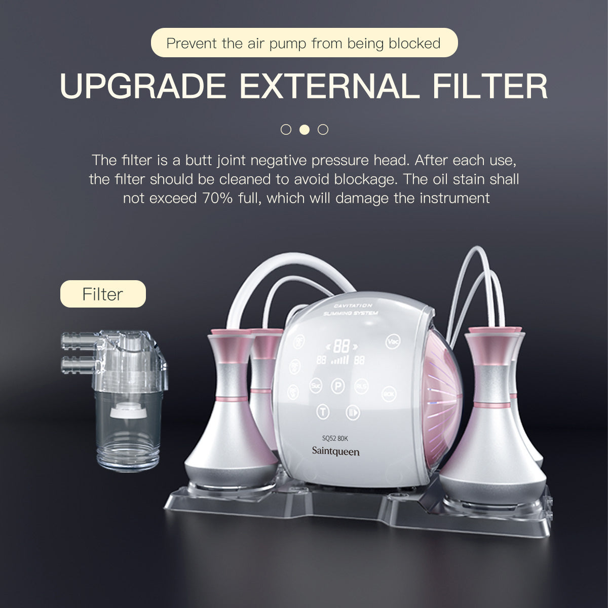 SQ52 Pro, 6in1 80K Cavitation Machine, Multi-Polar RF Vacuum Lipo Laser Body Sculpting Skin Tightening Beauty Device for Home & Salon Use