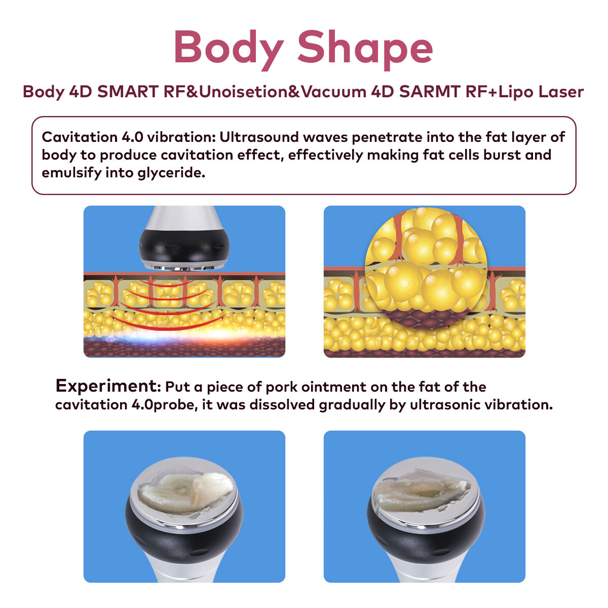 SQ16B Basic 4-in-1 40K Ultrasonic Cavitation & RF Machine Secondary image