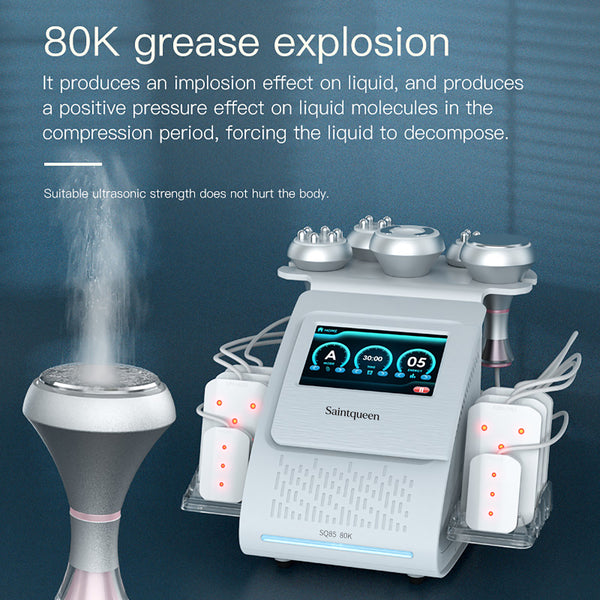 SQ85C Pro 6-in-1 80K Ultrasonic Cavitation & RF Machine with Laser Pads