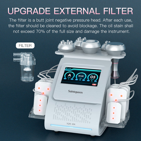 SQ85C Pro 6-in-1 80K Ultrasonic Cavitation & RF Machine with Laser Pads