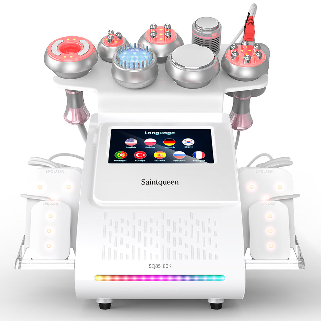 SQ85D Plus 9-in-1 80K Ultrasonic Cavitation & RF Machine with Laser Pads