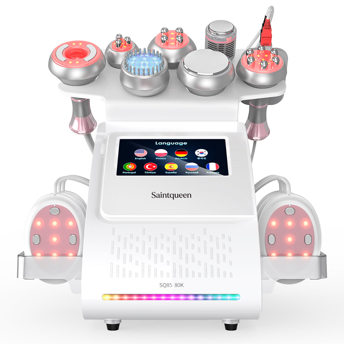 SQ85E Plus 9-in-1 80K Ultrasonic Cavitation & RF Machine with Laser + Microcurrent Pads