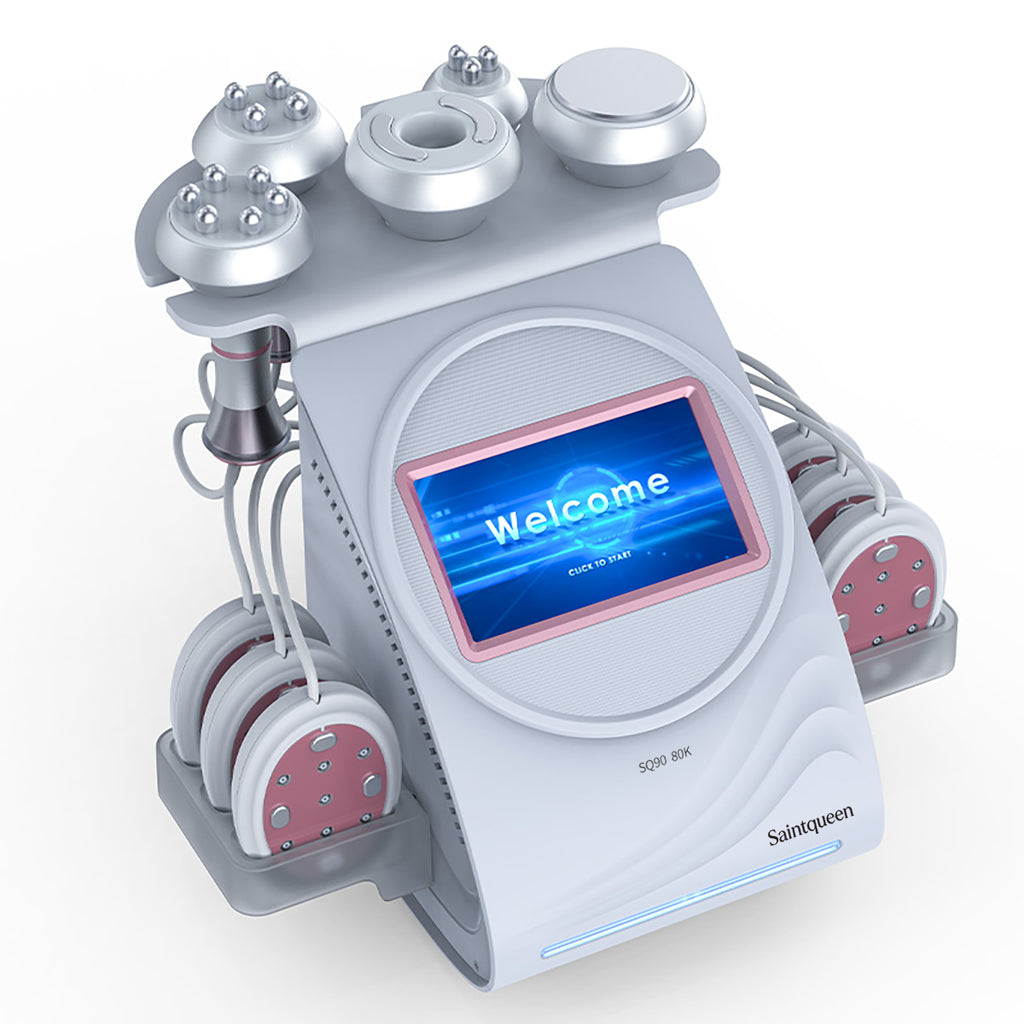 SQ90B Pro 6-in-1 80K Ultrasonic Cavitation & RF Machine with Laser + Microcurrent Pads