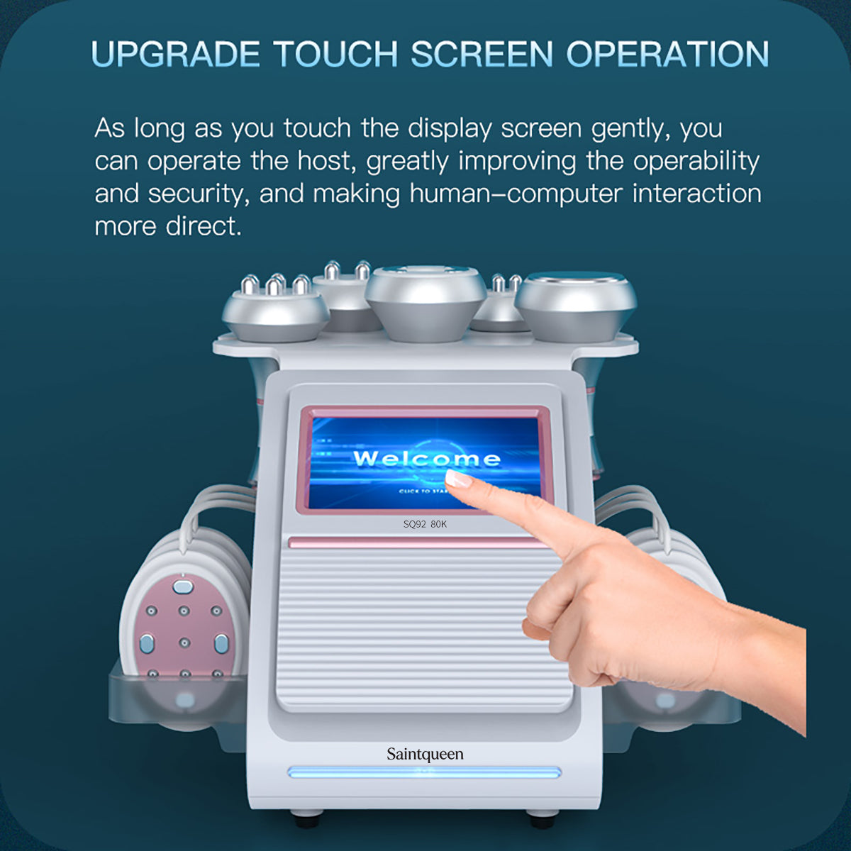 SQ92B Pro 6-in-1 80K Ultrasonic Cavitation & RF Machine with Laser + Microcurrent Pads