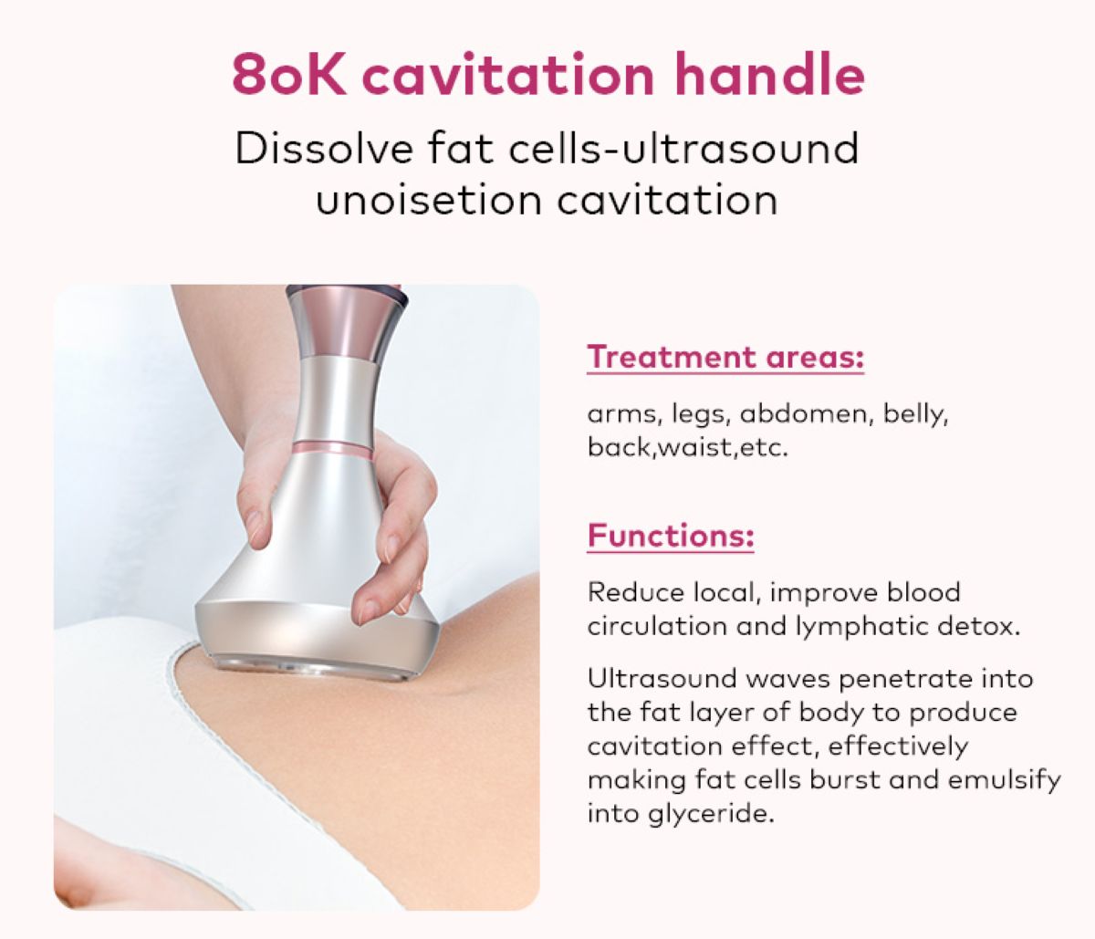 SQ121A Pro, 6in1 Body Sculpting Machine | 80K Cavitation, Multi-Polar RF, Vacuum RF, Laser Body Contouring Pads for Skin Firming Contouring Device
