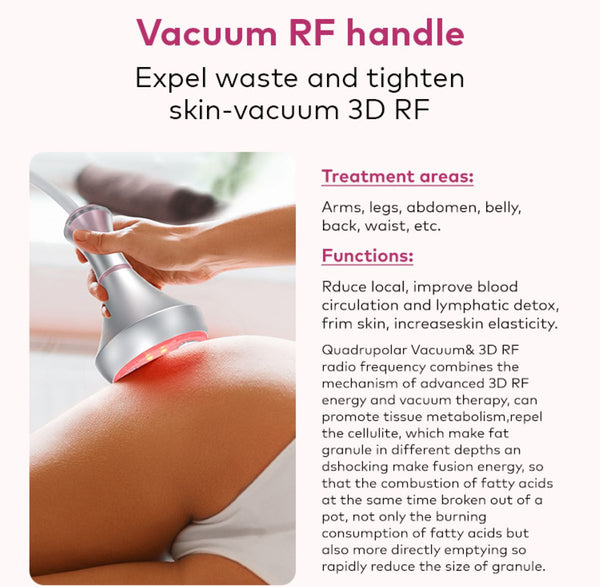 SQ121B Pro, 6in1 80K Cavitation Body Machine, RF Skin Tightening with Laser EMS Microcurrent Pad, Vacuum Negative Pressure Massage Body Contouring Shaping