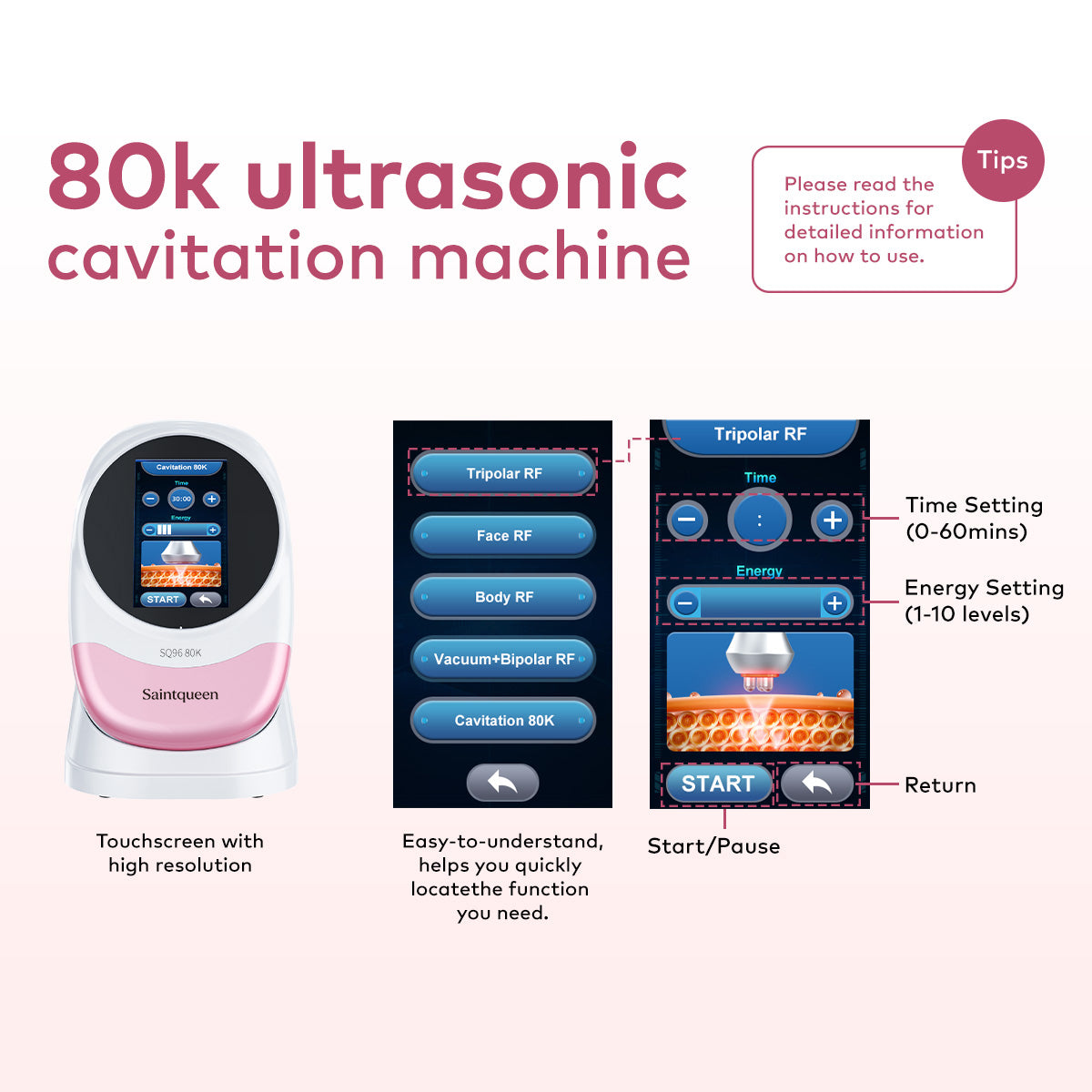 SQ96 Pro 5-in-1 80K Cavitation & RF Beauty Machine