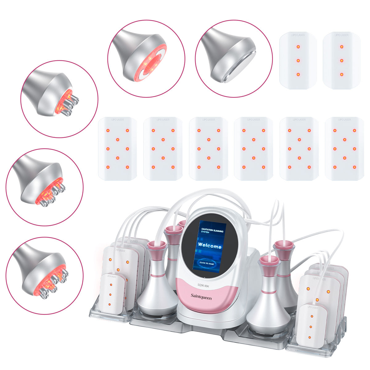 SQ96 Pro 6-in-1 80K Cavitation Machine with Laser Pads Main image