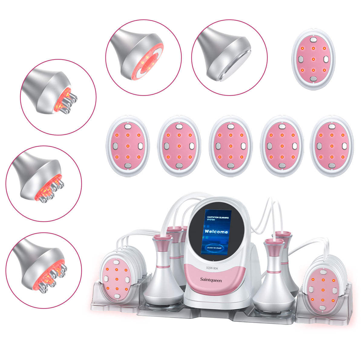 SQ96 Pro 6-in-1 80K Cavitation Machine with Oval Laser Pads Main image