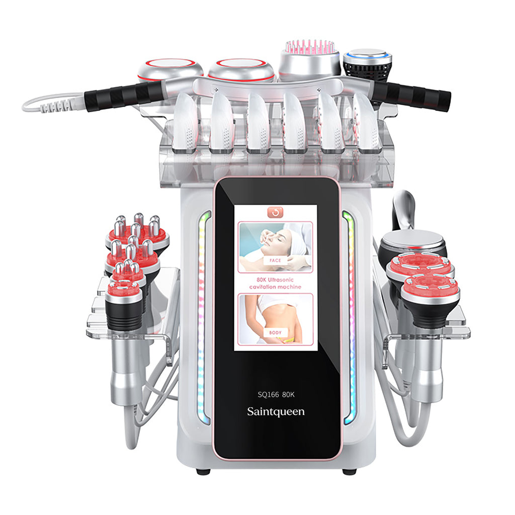 SQ166 Ultra 13-in-1 80K Ultrasonic Cavitation & RF Machine with Laser + Microcurrent Pads