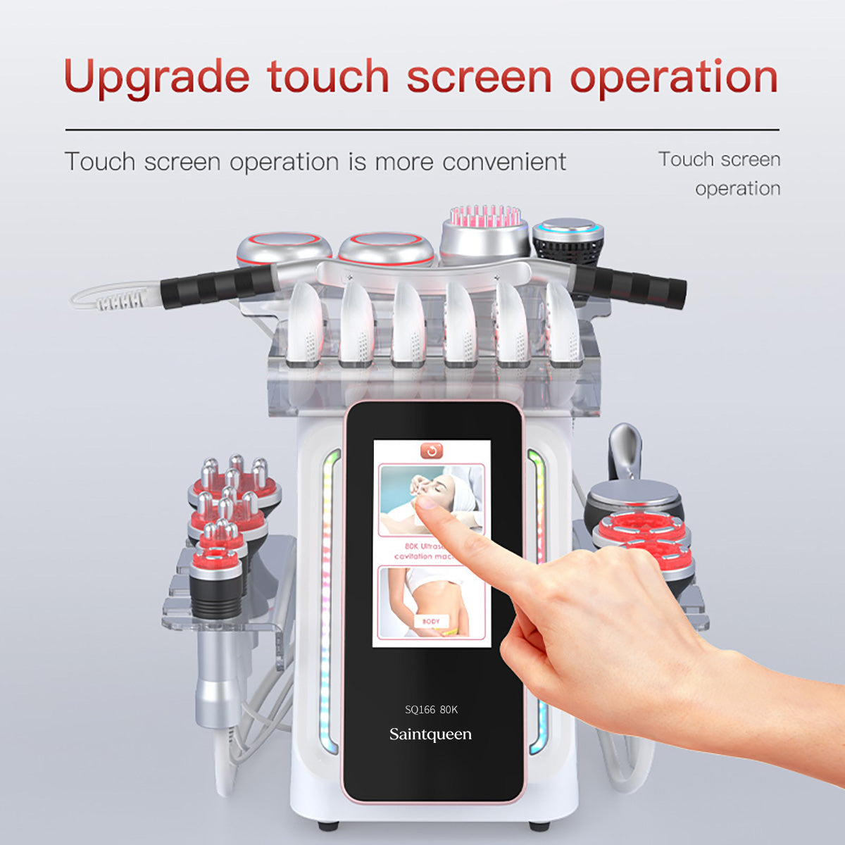 SQ166 Ultra 13-in-1 80K Ultrasonic Cavitation & RF Machine with Laser + Microcurrent Pads