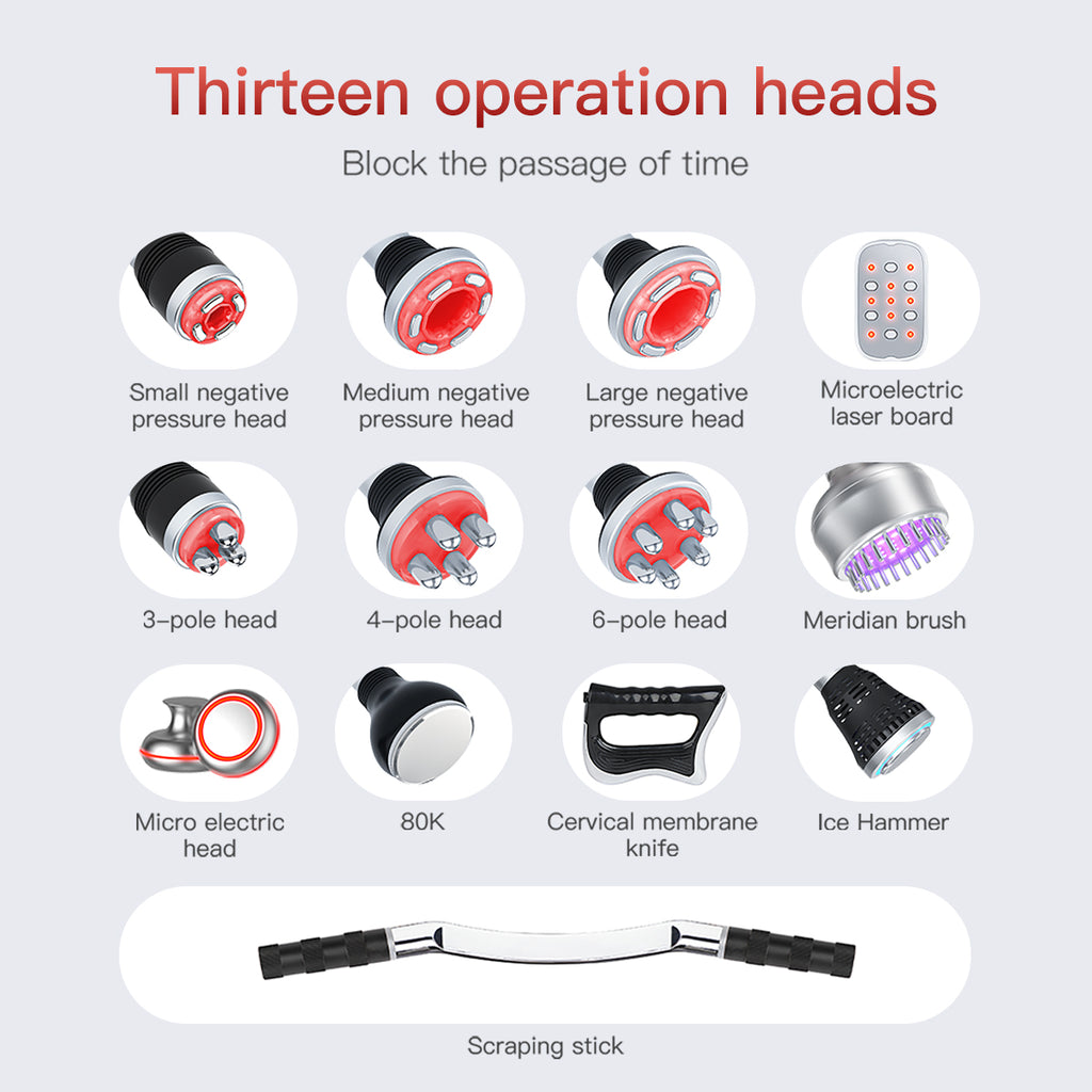 SQ166 Ultra 13-in-1 80K Ultrasonic Cavitation & RF Machine with Laser + Microcurrent Pads