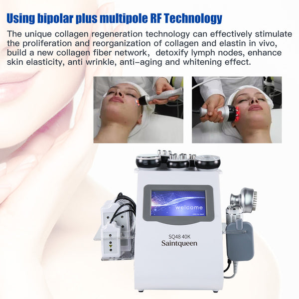 SQ48 Plus 9-in-1 40K Ultrasonic Cavitation & RF Machine with Laser Pads